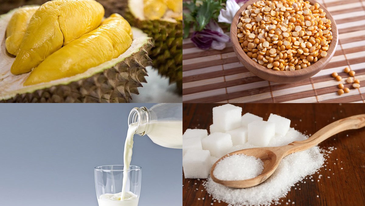 Nguyên liệu món ăn sinh tố sầu riêng