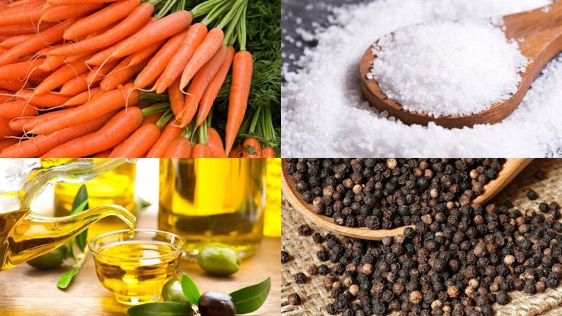 Nguyên liệu món ăn 4 món snack rau củ