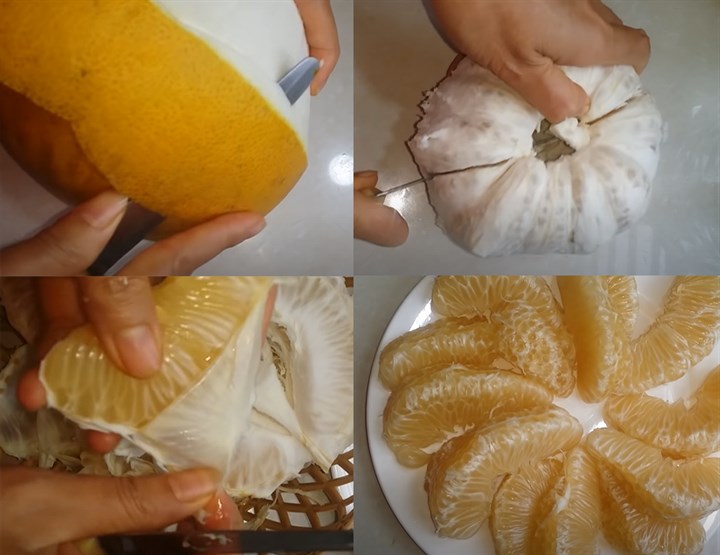 Bước 1 Sơ chế bưởi Cách làm rượu bưởi