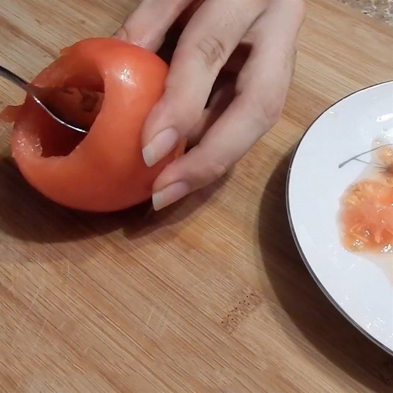Bước 1 Sơ chế cà chua Cà chua nướng trứng