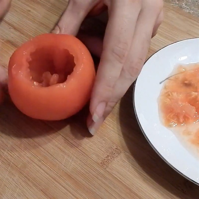 Bước 1 Sơ chế cà chua Cà chua nướng trứng