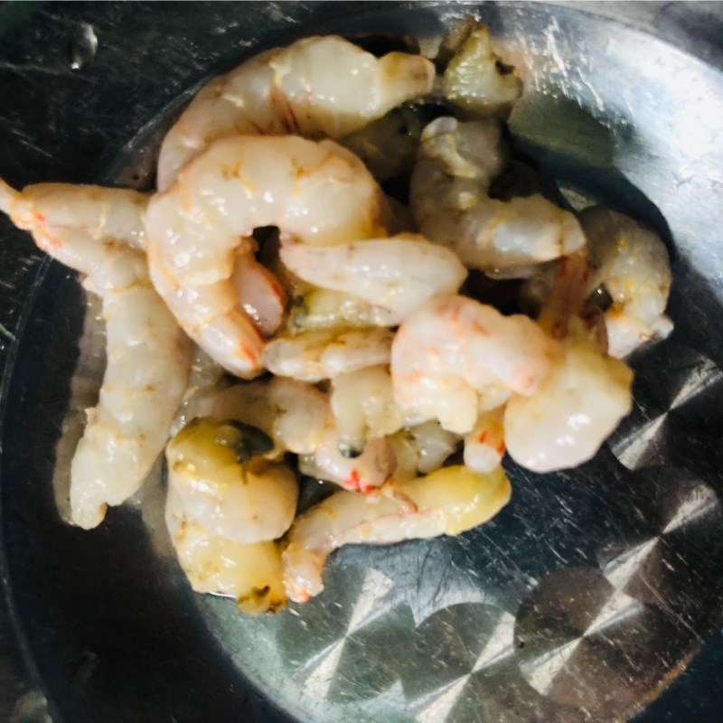 Bước 1 Sơ chế các nguyên liệu Canh rau cần nấu tôm