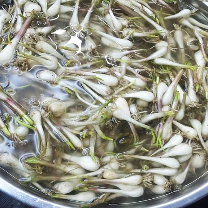 Bước 2 Sơ chế các nguyên liệu khác Củ kiệu xào thịt bò