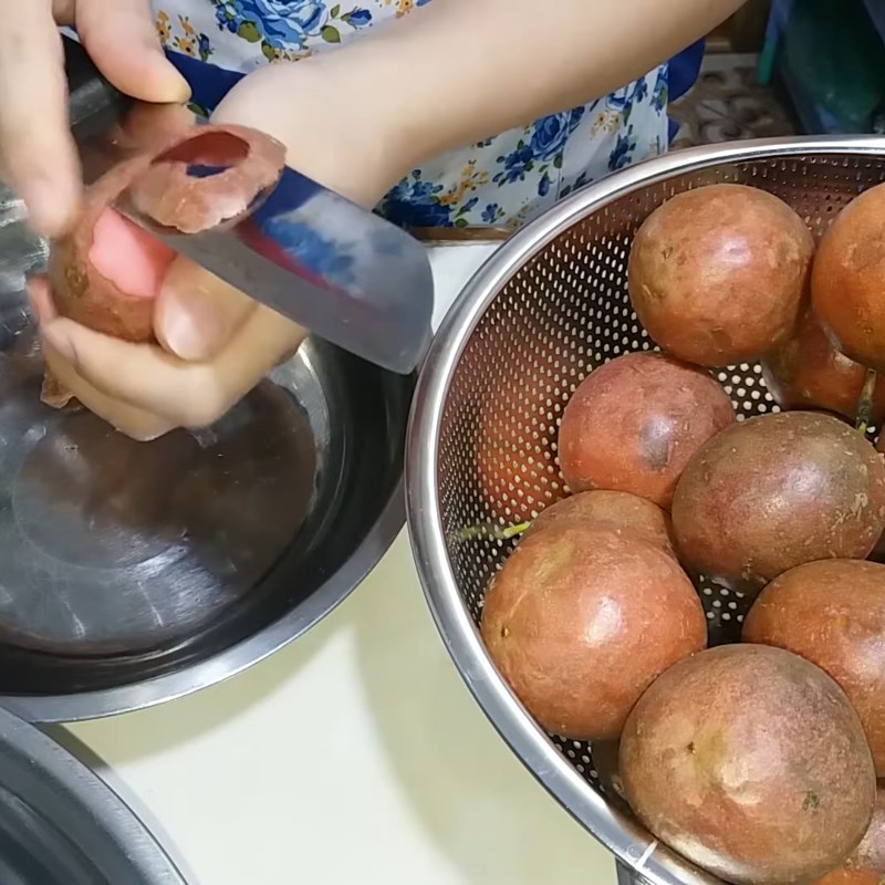 Bước 1 Sơ chế chanh dây Mứt vỏ chanh dây