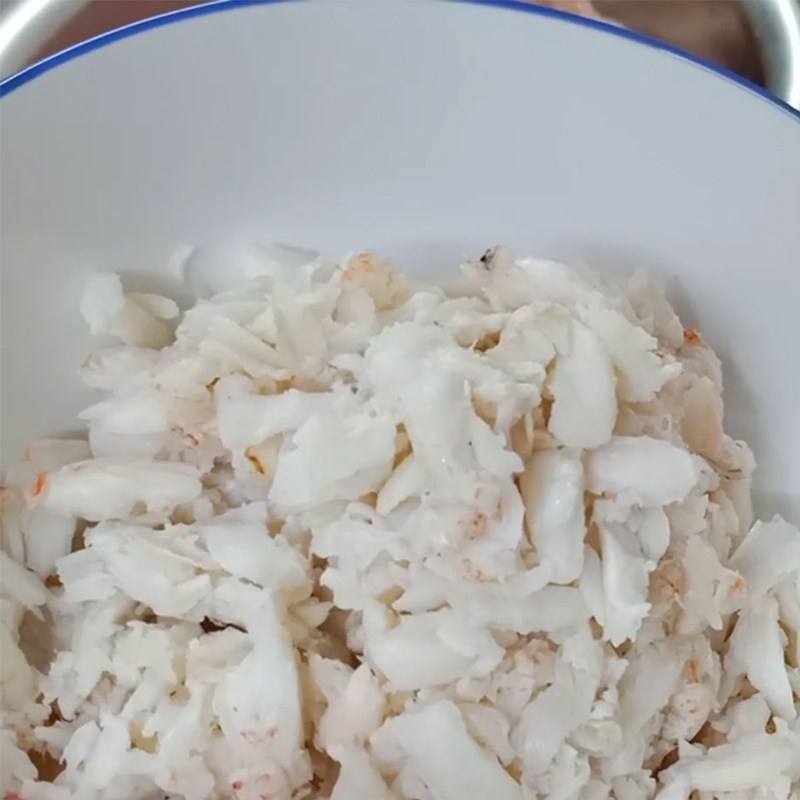 Bước 1 Sơ chế cua Súp cua gà xé