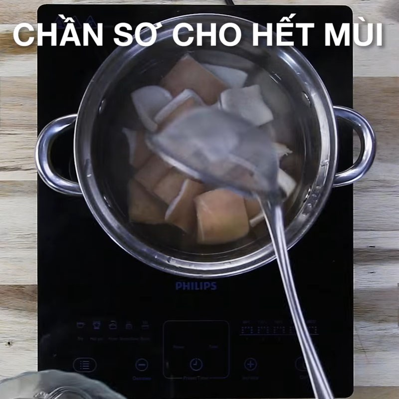 Bước 2 Sơ chế da heo Thịt đông chân giò