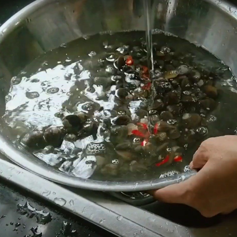 Bước 1 Sơ chế hến Hến xào nguyên con