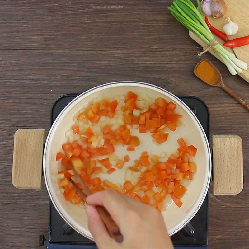 Bước 3 Xào thịt bò Bún măng bò