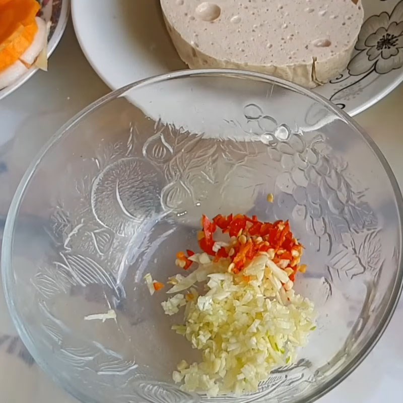 Bước 1 Sơ chế nguyên liệu Bánh ướt chay