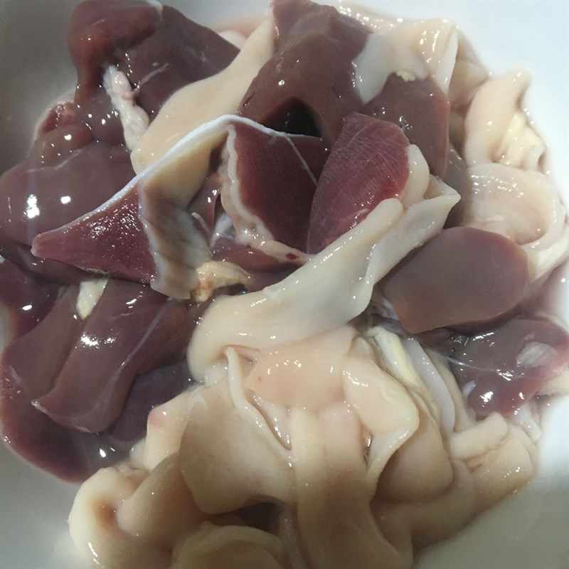 Bước 1 Sơ chế nguyên liệu Cải thìa xào lòng gà