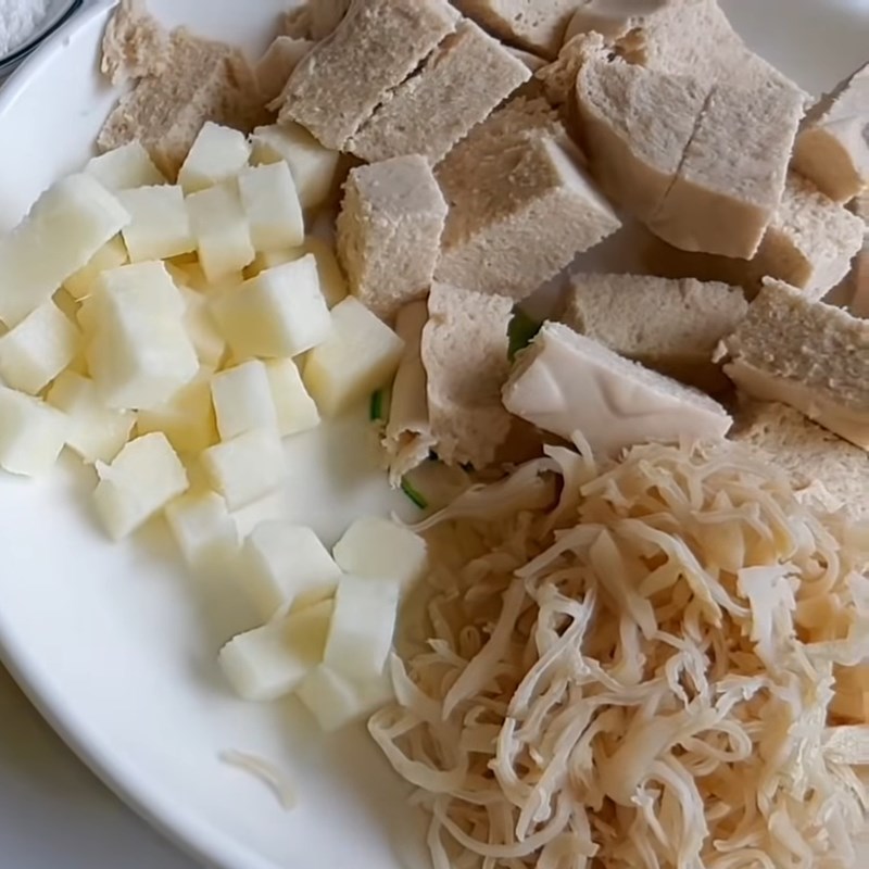 Bước 1 Sơ chế nguyên liệu Thịt viên chay