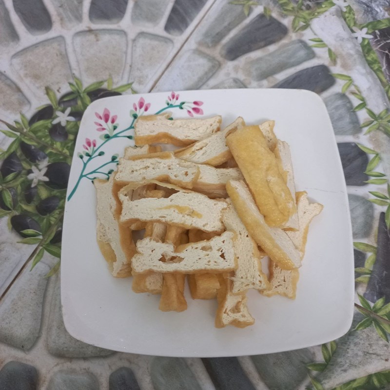 Bước 1 Sơ chế nguyên liệu Bắp cải xào đậu hũ