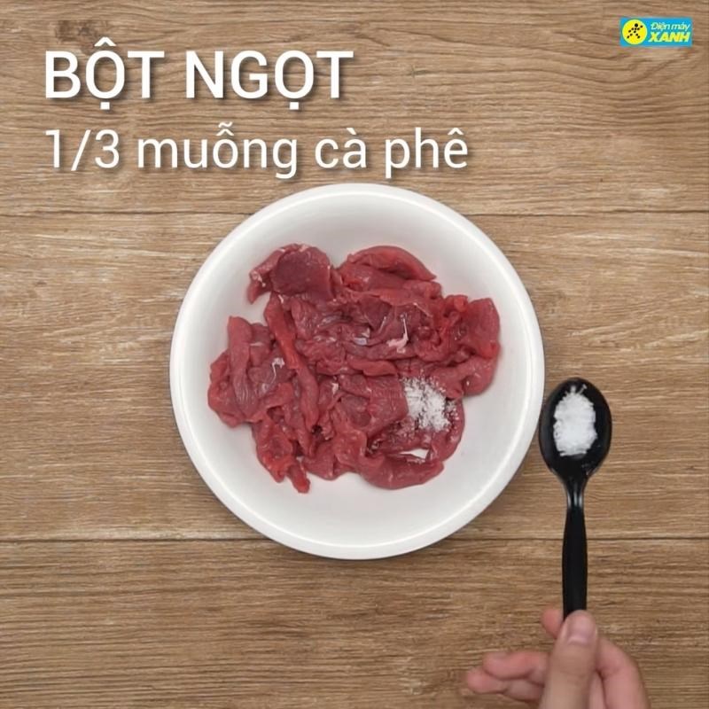 Bước 1 Sơ chế thịt bò Canh kim chi thịt bò