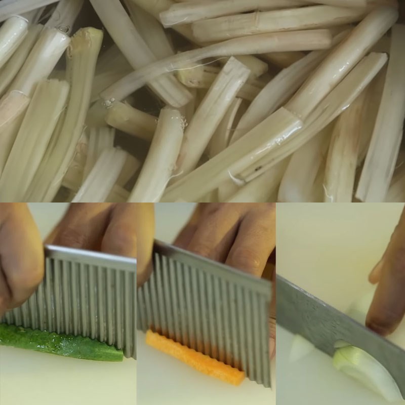 Bước 2 Sơ chế rau củ Gỏi ngó sen tai heo