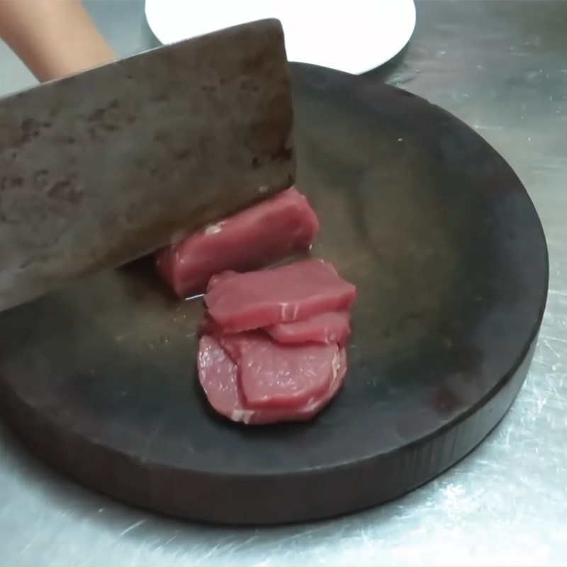 Bước 1 Sơ chế thịt bò Bò tái cuốn cải xanh