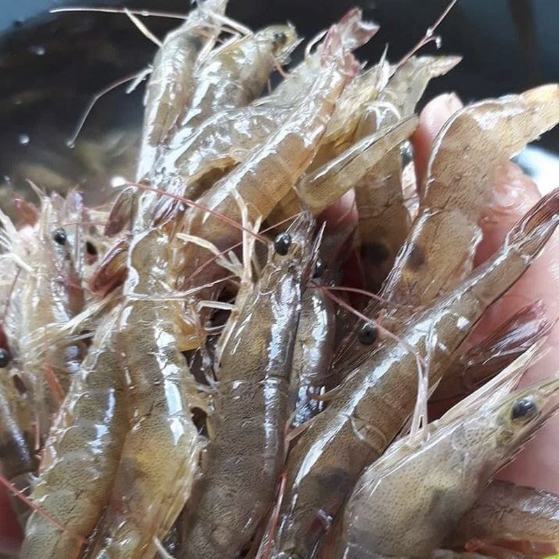 Bước 2 Sơ chế tôm Mì udon xào hải sản