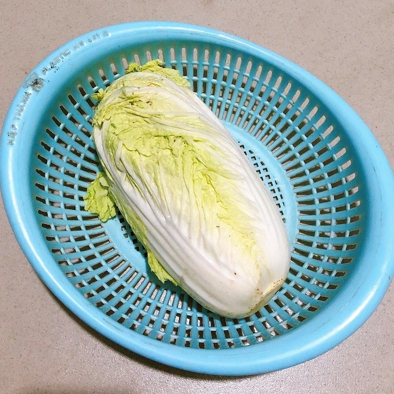 Bước 1 Sơ chế nguyên liệu Canh cải thảo tôm khô