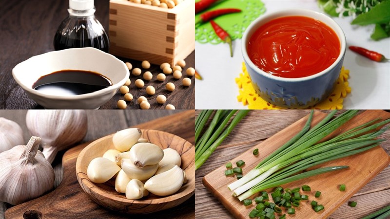 Nguyên liệu món ăn nước sốt bánh tráng trộn