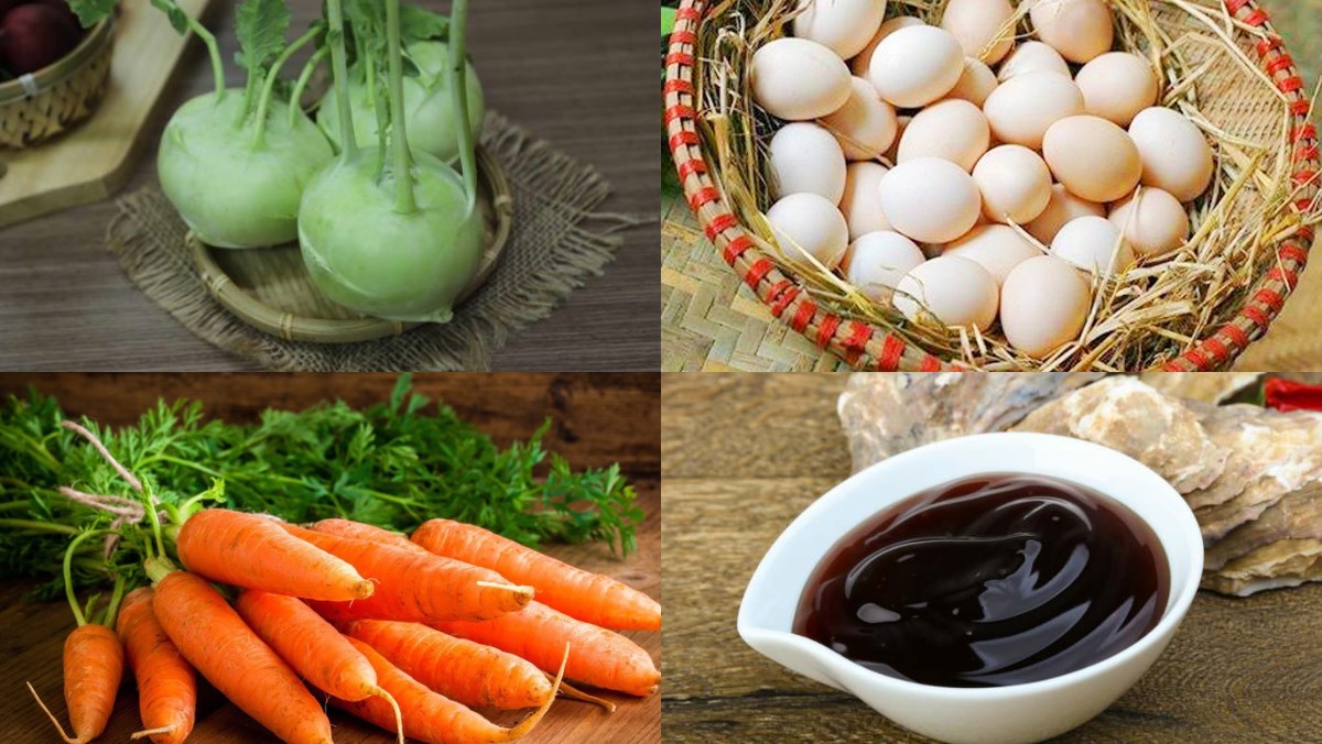 Nguyên liệu món ăn su hào xào trứng