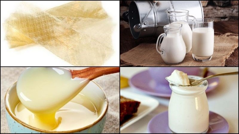 Nguyên liệu món ăn sữa chua dẻo bằng gelatin