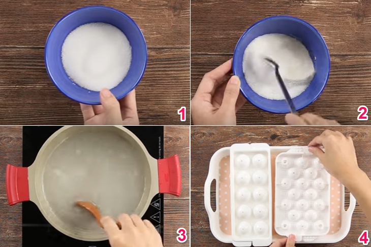 Bước 1 Làm thạch dừa thạch dừa viên bi