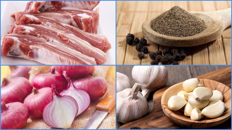 Nguyên liệu món ăn sườn non kho tiêu