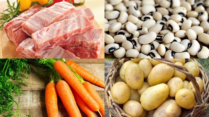 Nguyên liệu món ăn 2 cách làm sườn heo nấu đậu trắng
