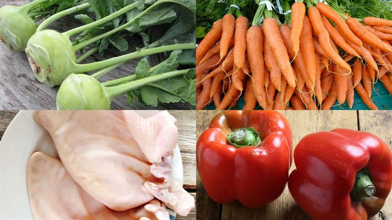 Nguyên liệu món ăn 2 cách làm gỏi (nộm) su hào cà rốt
