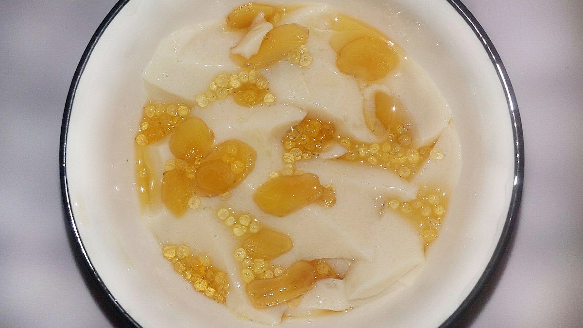Tàu hủ bằng bột rau câu bằng sữa đậu nành bịch