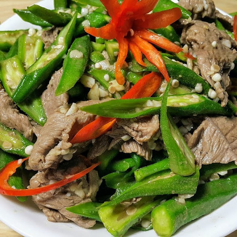 Bước 5 Thành phẩm Đậu bắp xào thịt bò