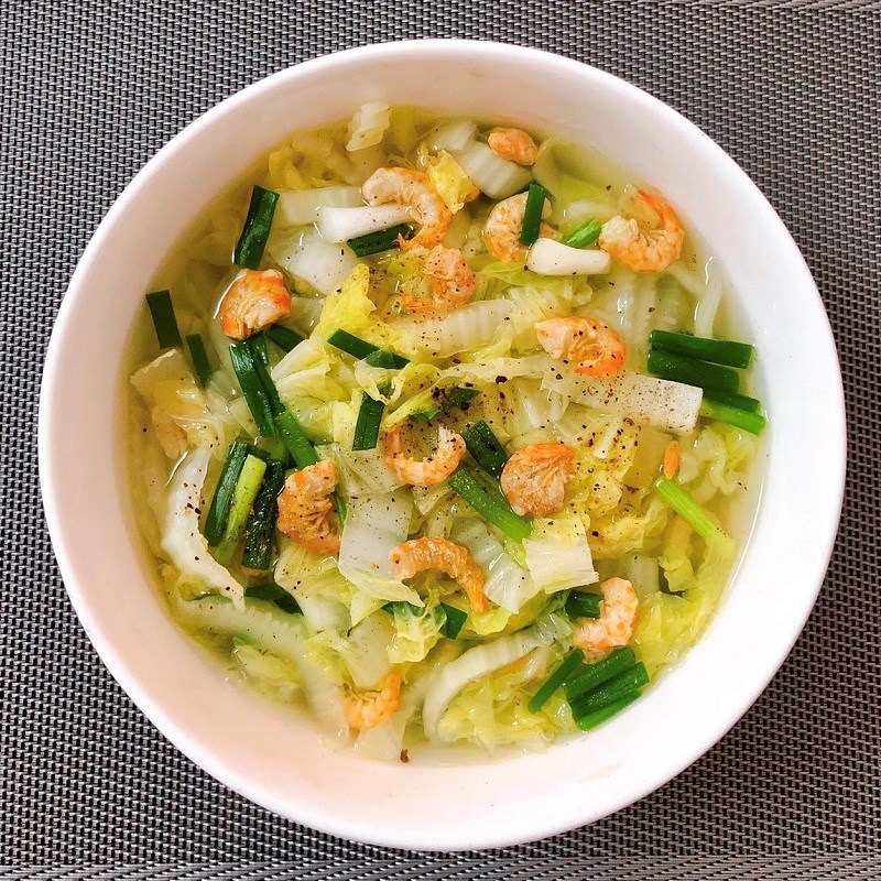 Bước 3 Thành phẩm Canh cải thảo tôm khô