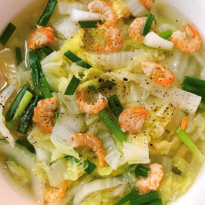Bước 3 Thành phẩm Canh cải thảo tôm khô