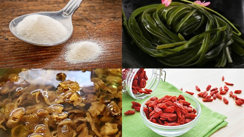 Nguyên liệu món ăn thạch rau câu sâm bổ lượng