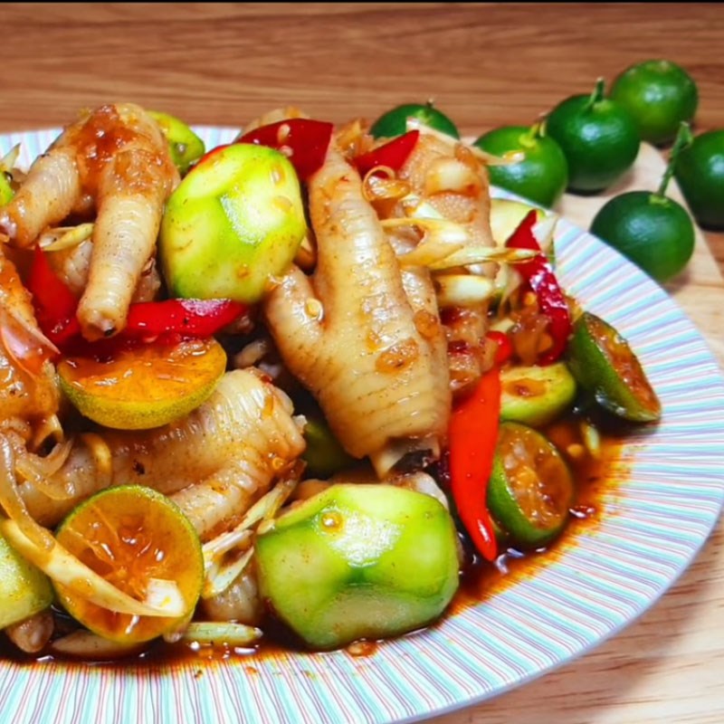 Bước 5 Thành phẩm Chân gà sốt Thái cóc non