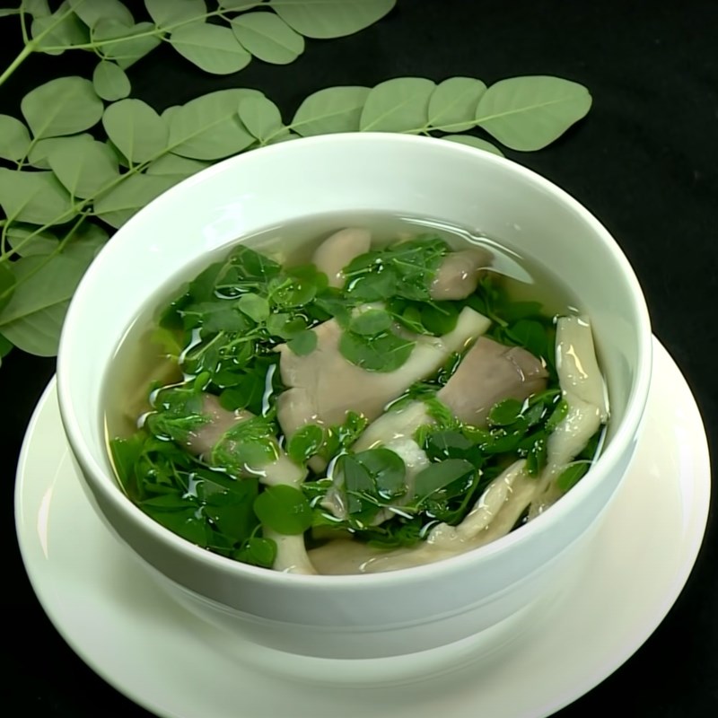 Bước 4 Thành phẩm Canh nấm bào ngư chùm ngây