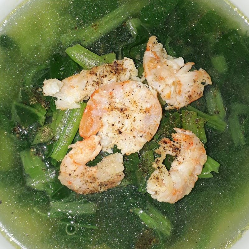 Bước 4 Thành phẩm Canh cải ngọt tôm khô