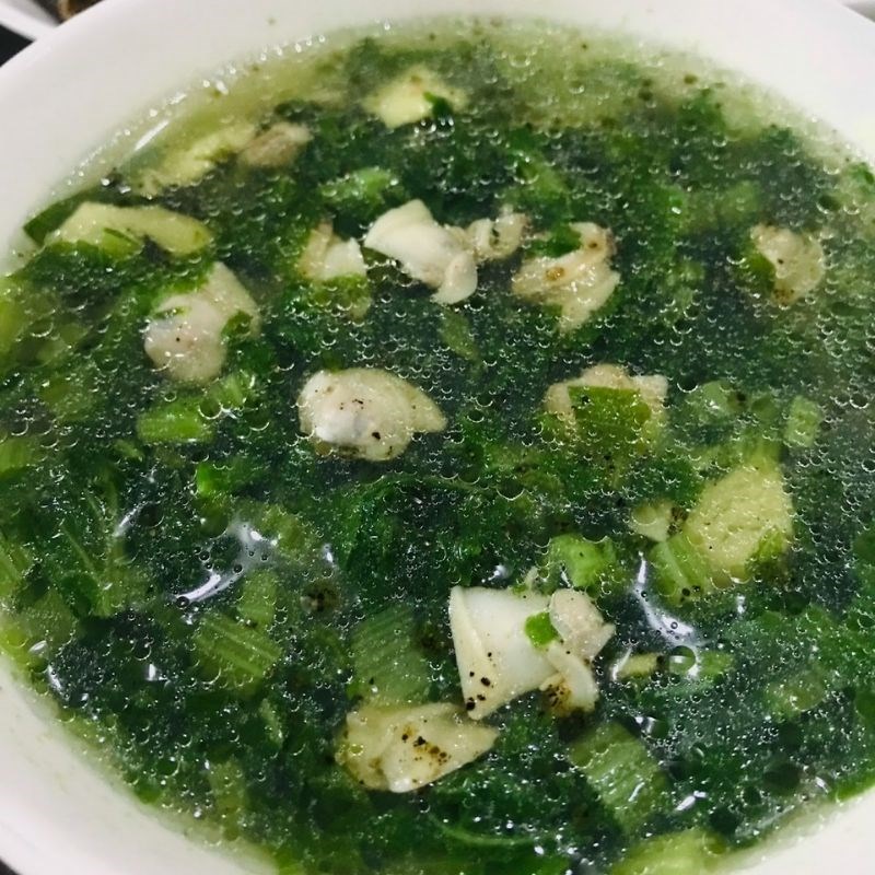 Bước 5 Thành phẩm Canh cải xanh nấu nghêu