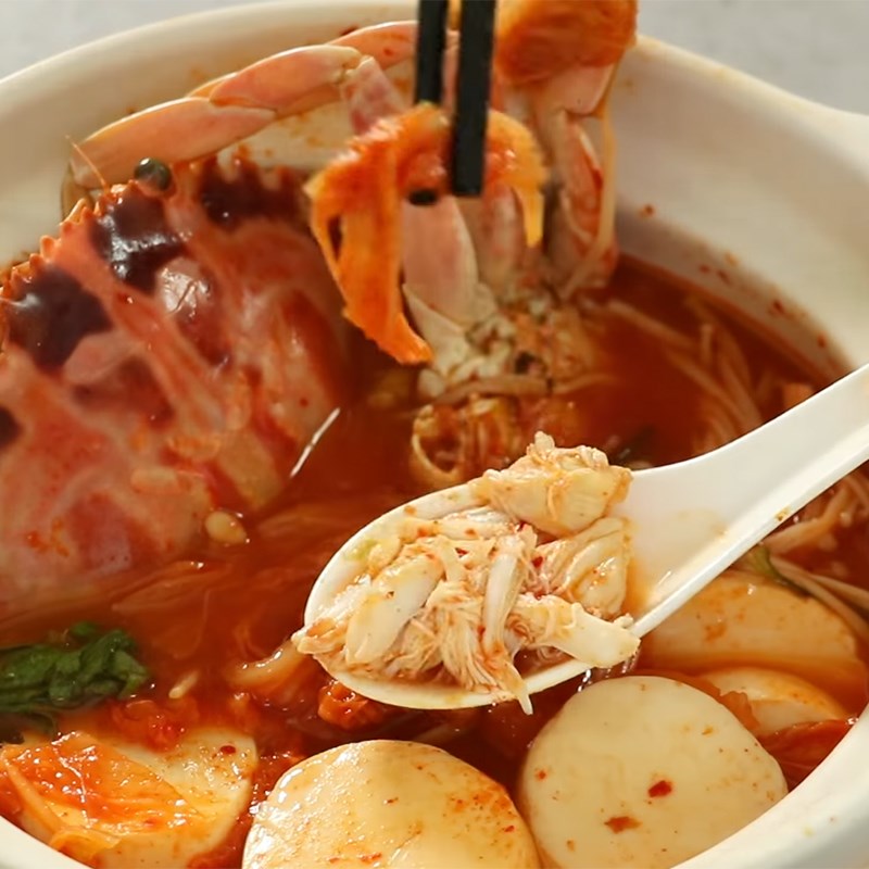 Bước 4 Thành phẩm Canh kim chi ghẹ