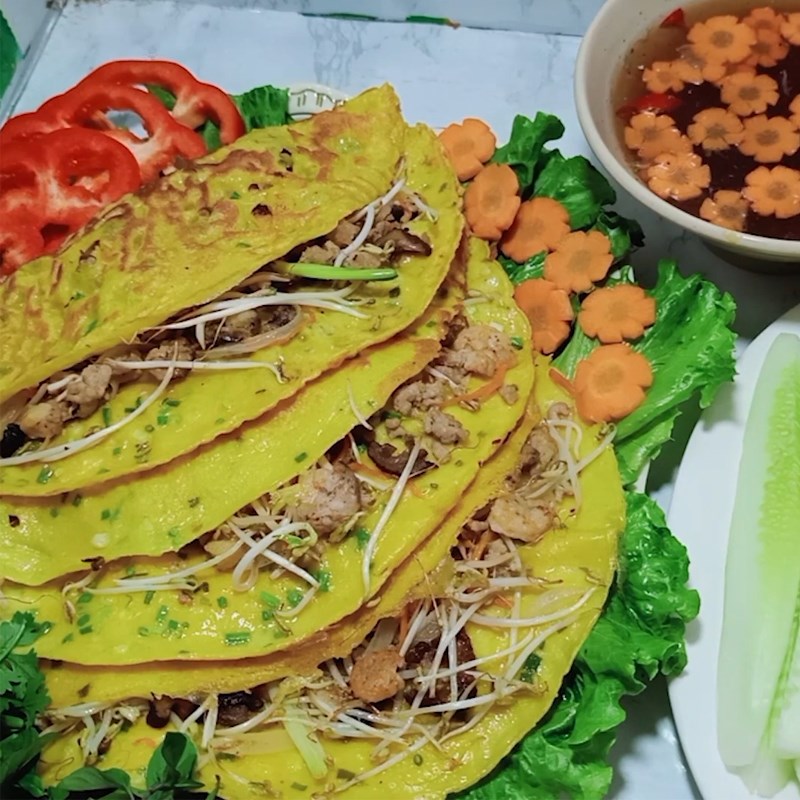 Bước 6 Thành phẩm Bánh xèo miền Bắc với nấm hương