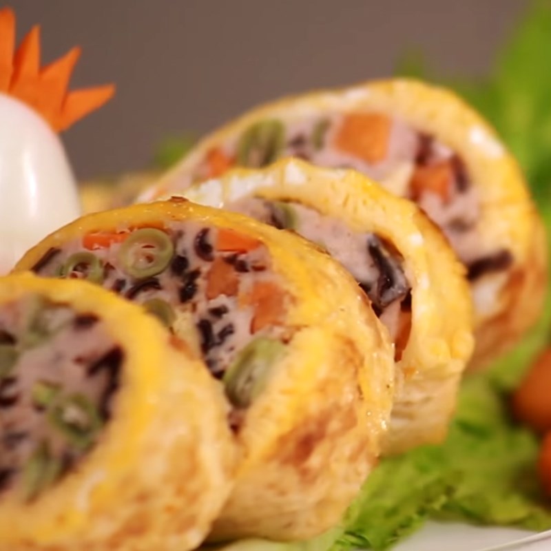 Bước 6 Thành phẩm Trứng cuộn ngũ sắc hấp