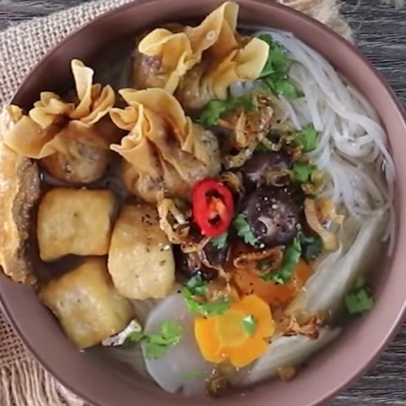 Bước 7 Thành phẩm Hủ tiếu hoành thánh chay