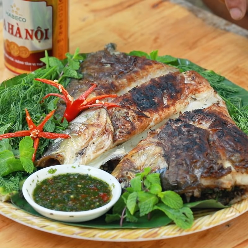 Bước 4 Thành phẩm Cá nướng pa pỉnh tộp bằng bếp than