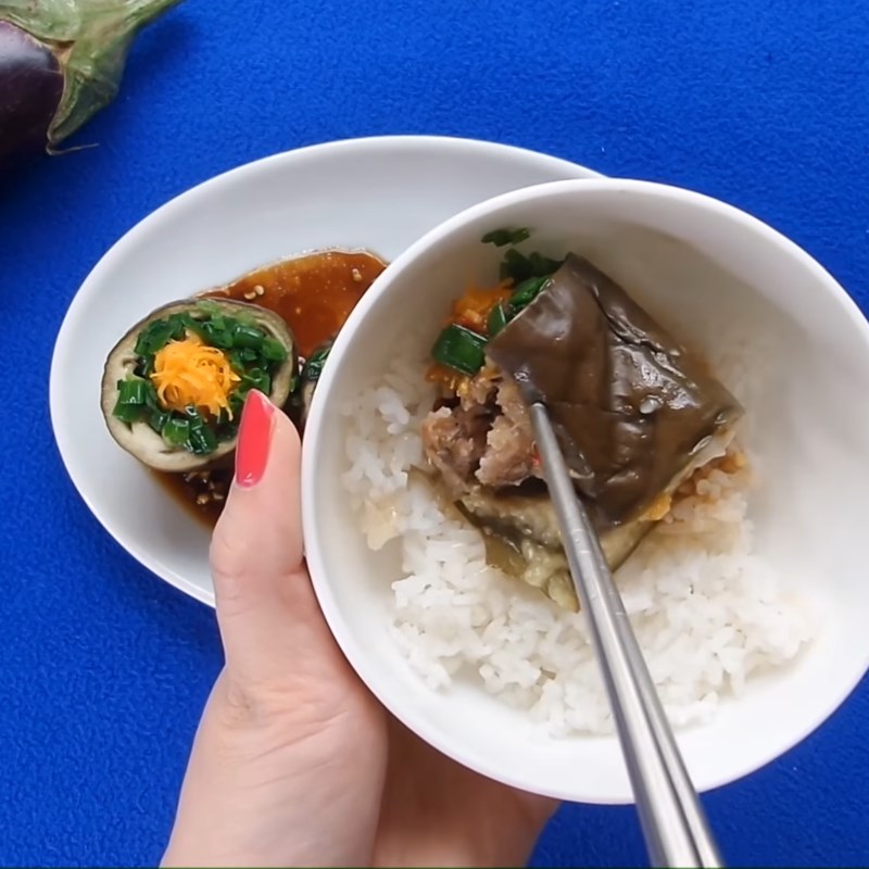 Bước 5 Thành phẩm Cà tím nhồi thịt hấp mỡ hành