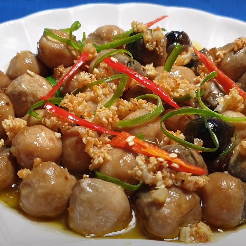 Bước 4 Thành phẩm Nấm rơm xào bơ tỏi