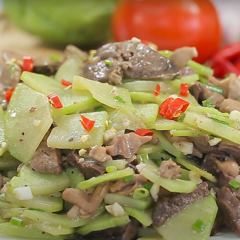 Bước 4 Thành phẩm Su su xào lòng gà