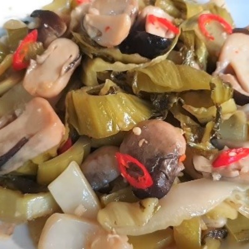 Bước 6 Thành phẩm Nấm rơm xào dưa cải chua