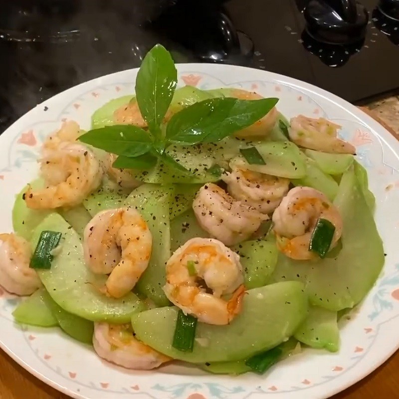 Bước 4 Thành phẩm Su su xào tôm