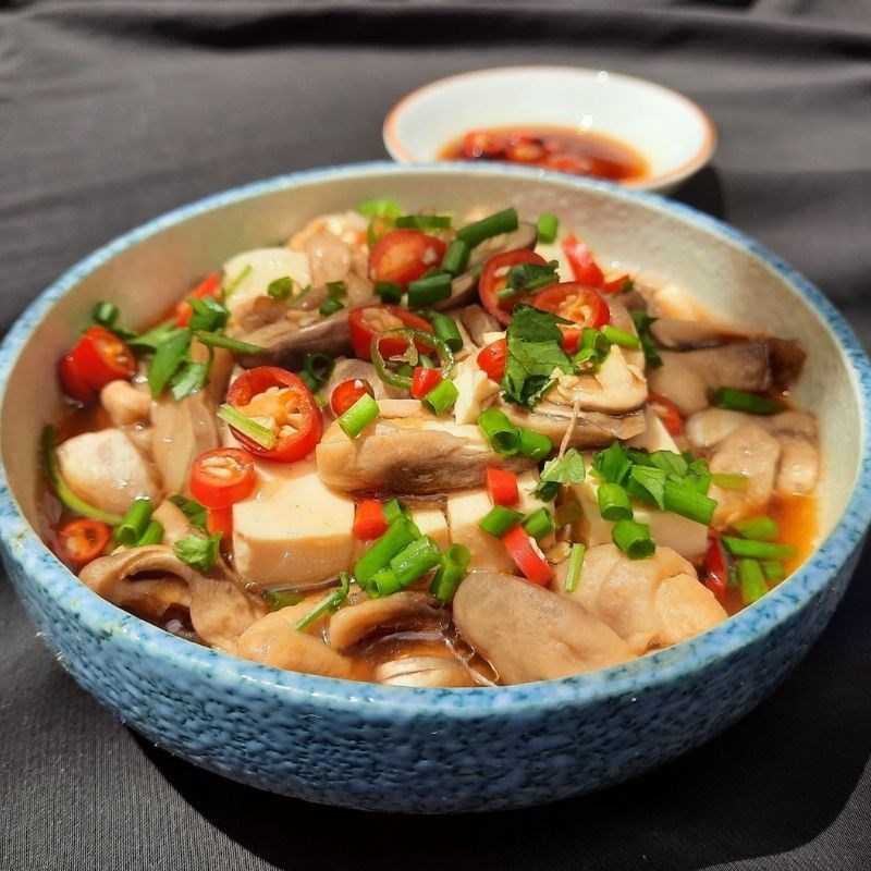 Bước 4 Thành phẩm Đậu hũ hấp nấm