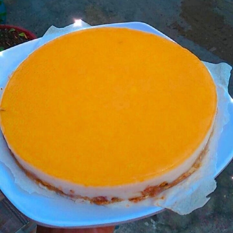 Bước 4 Thành phẩm Bánh cheesecake cam nướng với gelatin