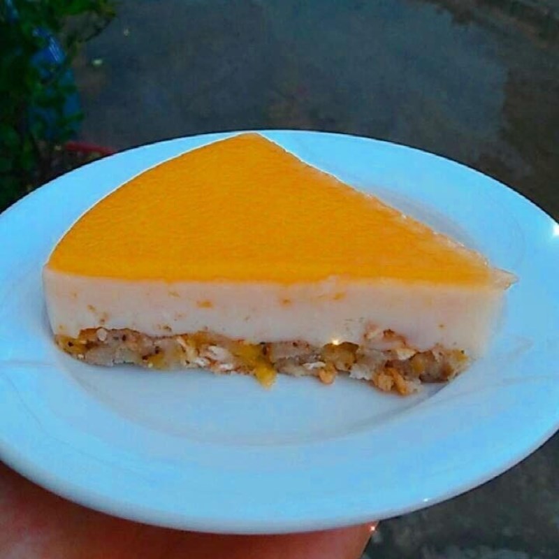 Bước 4 Thành phẩm Bánh cheesecake cam nướng với gelatin